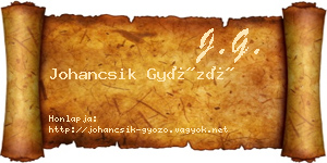 Johancsik Győző névjegykártya