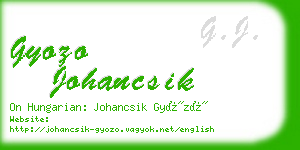 gyozo johancsik business card